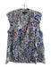 Isabel Marant Size 38 Blue, Green & Multi Silk Blend Abstract Print V Neck Top Blue, Green & Multi / 38