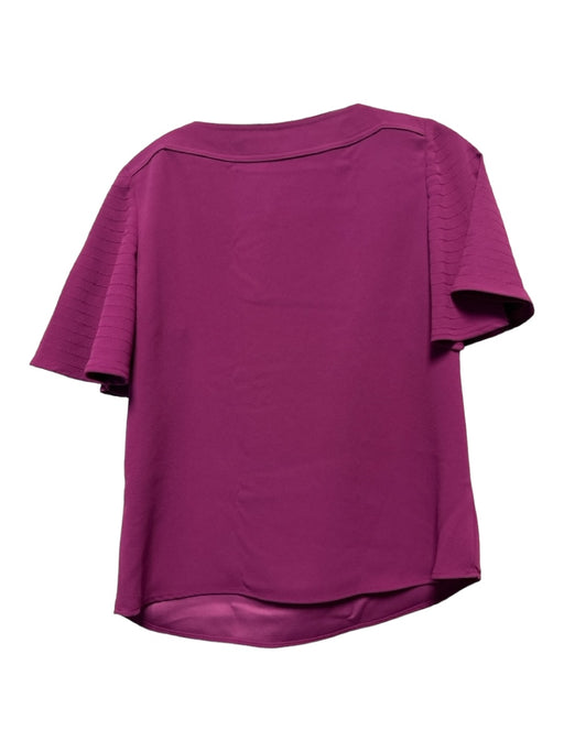 Trina Turk Size XS Purple Polyester Short Sleeve Stitching Detail Top Purple / XS