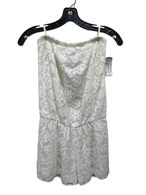 Lilly Pulitzer Size XS White Polyester Blend Strapless Lace Overlay Romper White / XS