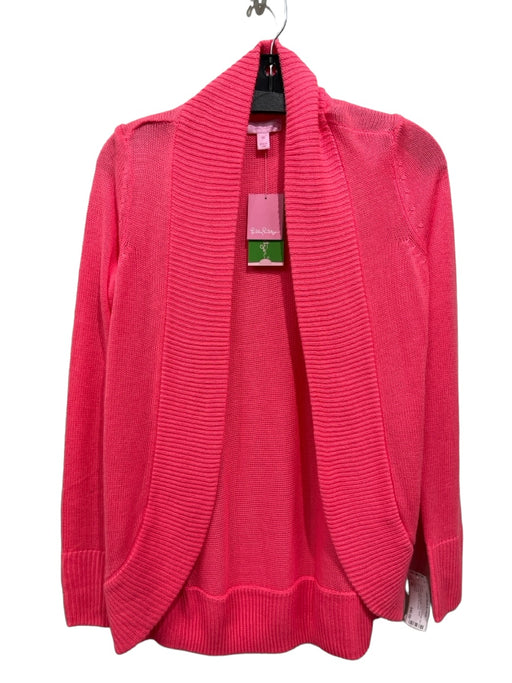 Lilly Pulitzer Size XS Neon Pink Acrylic Knit Open Front Long Sleeve Cardigan Neon Pink / XS