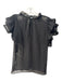 Love Song Size Medium Black Polyester Ruffle Neck Ribbed Ruffle sleeve Top Black / Medium