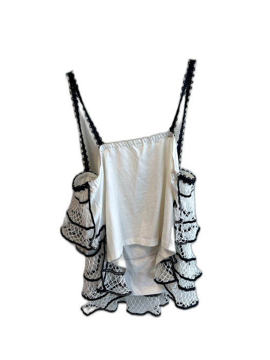 Anthropologie Size L White & Black Cotton & Polyester Spaghetti Strap Top White & Black / L
