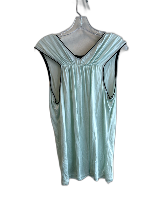 Ted Baker Size 2 Teal Viscose Sleeveless V Back Rouched Detail Tank Top Top Teal / 2