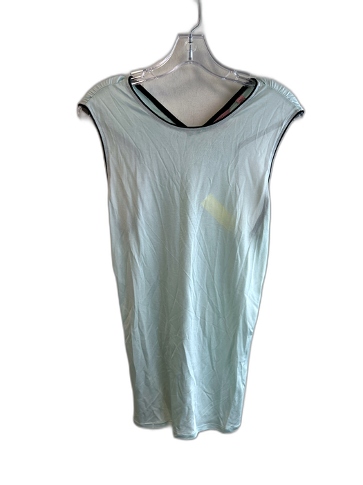 Ted Baker Size 2 Teal Viscose Sleeveless V Back Rouched Detail Tank Top Top Teal / 2