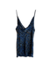 No Brand Size Est L Blue Viscose Spaghetti Strap Animal Print Cowl neck Tank Top Blue / Est L