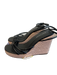 Marc Fisher Shoe Size 9.5 Black & Brown Manmade Material open toe Wedge Shoes Black & Brown / 9.5