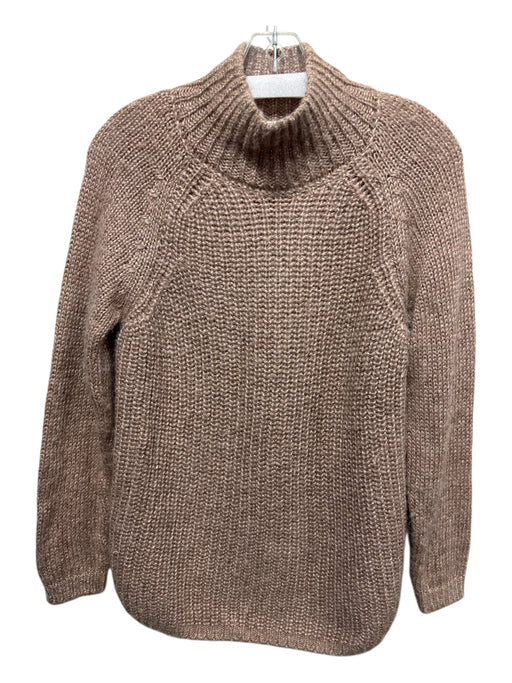Pomandere Size 6 Pink Viscose & Alpaca Long Sleeve Knit Mock Neck Sweater Pink / 6