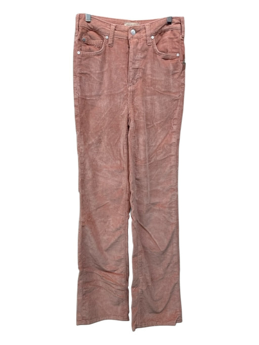 Pilcro Size 25 Pink Cotton Blend Pockets Corduroy Flare Hem Pants Pink / 25