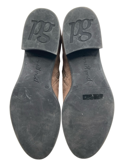 Paul Green Shoe Size 6.5 Brown Leather Suede Side Zip Stacked Heel Booties Brown / 6.5