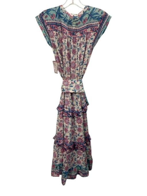 Bell by Alicia Bell Size S White, Blue & Pink Silk & Cotton Floral Dress White, Blue & Pink / S