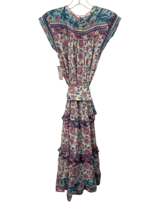 Bell by Alicia Bell Size S White, Blue & Pink Silk & Cotton Floral Dress White, Blue & Pink / S
