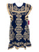 Sea New York Size S Blue & Beige Cotton & Linen Floral Embroidered Dress Blue & Beige / S