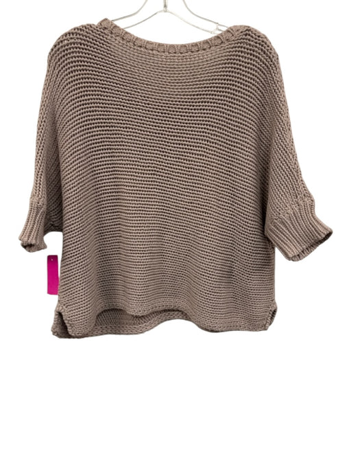 Minnie Rose Size Est S Taupe Gray No Fabric Tag Chunky Knit Slouchy Top Taupe Gray / Est S