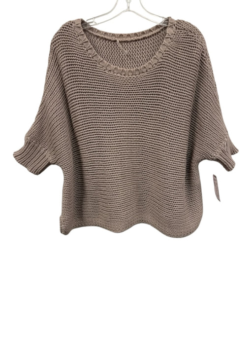 Minnie Rose Size Est S Taupe Gray No Fabric Tag Chunky Knit Slouchy Top Taupe Gray / Est S