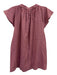 XiRENA Size S Pink & Purple Cotton Blend Striped Cap Sleeve 1/2 Button Top Pink & Purple / S