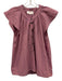 XiRENA Size S Pink & Purple Cotton Blend Striped Cap Sleeve 1/2 Button Top Pink & Purple / S