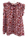 XiRENA Size S Pink, Black & Orange Cotton Abstract Floral Ruffle Cap Sleeve Top Pink, Black & Orange / S