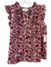 XiRENA Size S Pink, Black & Orange Cotton Abstract Floral Ruffle Cap Sleeve Top Pink, Black & Orange / S