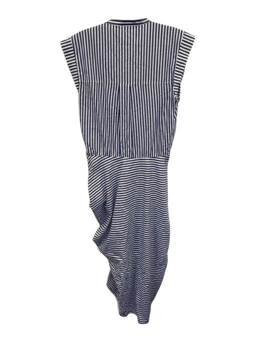 Veronica Beard Size 4 Blue & White Cotton Striped Cap Sleeve Button Front Dress Blue & White / 4