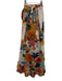 Celia B Size M/L White & Multi Tencel Blend Floral Button Up Wrap Skirt Set White & Multi / M/L