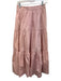 XiRENA Size S Light Pink Cotton Elastic Back Gathered Waist Tiered Midi Skirt Light Pink / S