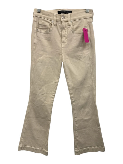 Veronica Beard Jeans Size 26 Cream Beige Cotton Blend Denim High Waist Jeans Cream Beige / 26