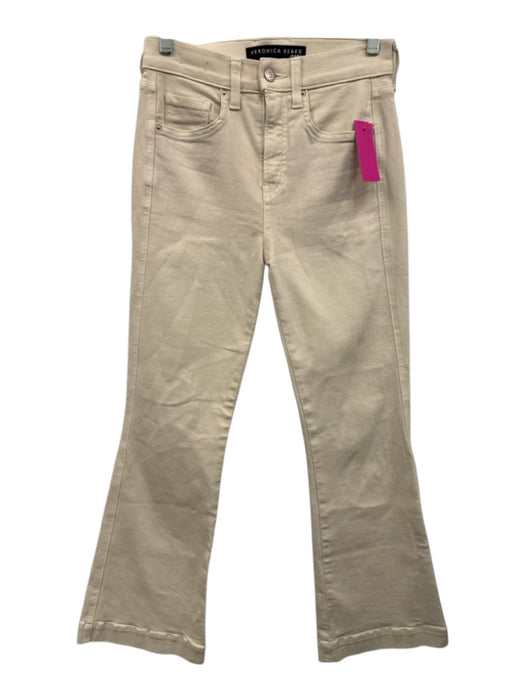 Veronica Beard Jeans Size 26 Cream Beige Cotton Blend Denim High Waist Jeans Cream Beige / 26