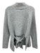 BlankNYC Size M Light Grey Wool, Acrylic, Nylon Tie Back Ribbed Hem Sweater Light Grey / M