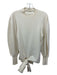 Ulla Johnson Size P Cream Merino Wool Tie Detail Balloon Sleeve Sweater Cream / P