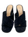 Schutz Shoe Size 9B Black Velvet Block Heel Crossover Sandals Black / 9B