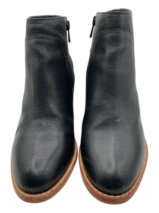 Loeffler Randall Shoe Size 9 Black Leather Stacked Block Heel Side Zip Booties Black / 9