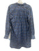 Ann Mashburn Size S Blue Multi Cotton floral print 1/4 Button Dress Blue Multi / S