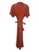Lilla P Size S Coral Pink Cotton Button Front Perforated Tie Belt Dress Coral Pink / S