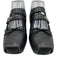 OPEN VY Shoe Size 36 Black Leather Silver Buckle Square Toe Ballet Flats Black / 36