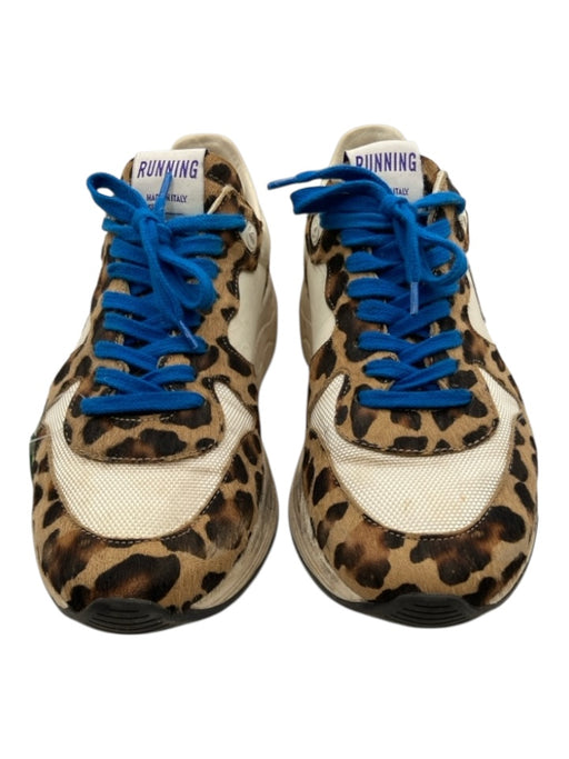 Golden Goose Shoe Size 40 White, Brown, Tan Synthetic Animal Print Star Sneakers White, Brown, Tan / 40