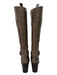 Tory Burch Shoe Size 8.5 Taupe Gray Leather Zip Up Stacked Heel Knee High Boots Taupe Gray / 8.5