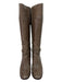 Tory Burch Shoe Size 8.5 Taupe Gray Leather Zip Up Stacked Heel Knee High Boots Taupe Gray / 8.5