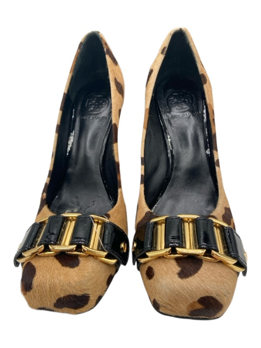 Tory Burch Shoe Size 8 Beige & Brown Pony Hair Square Toe Animal Print Pumps Beige & Brown / 8