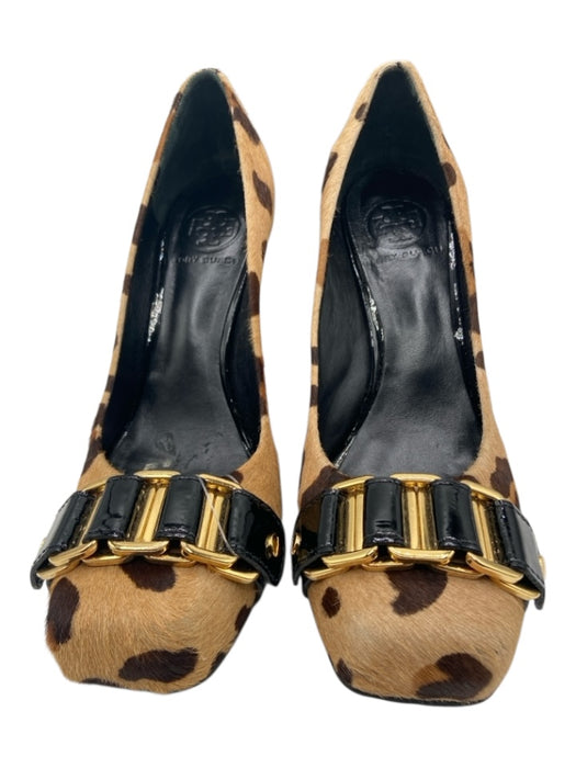 Tory Burch Shoe Size 8 Beige & Brown Pony Hair Square Toe Animal Print Pumps Beige & Brown / 8