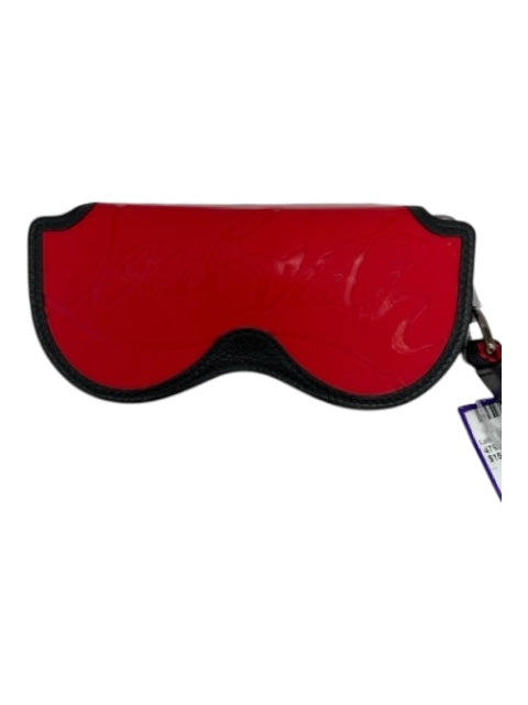 Christian Louboutin Red & Black Rubber & Leather Snap Closure Men's Accessories Red & Black