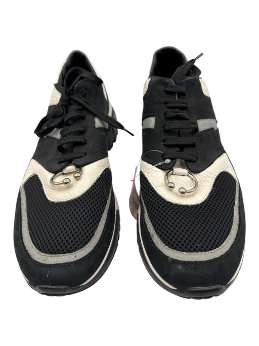 Neil Barrett Shoe Size Est 10 Black & White Leather & Synthetic Mesh Men's Shoes Black & White / Est 10