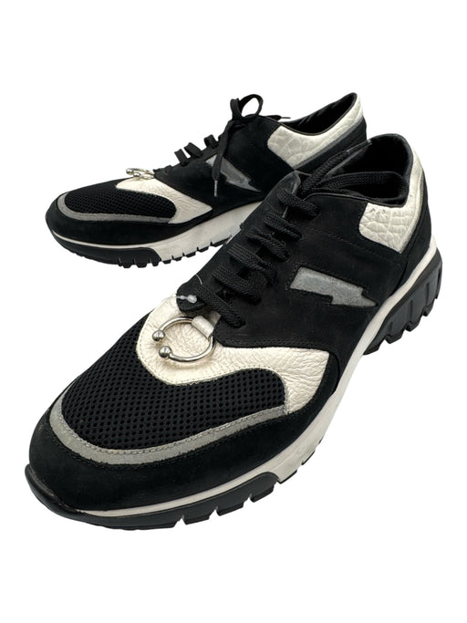 Neil Barrett Shoe Size Est 10 Black & White Leather & Synthetic Mesh Men's Shoes Black & White / Est 10
