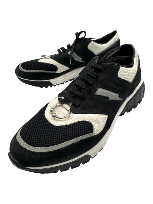 Neil Barrett Shoe Size Est 10 Black & White Leather & Synthetic Mesh Men's Shoes Black & White / Est 10