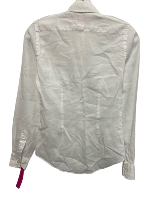 Ann Mashburn Size XS White No Fabric Tag Long Sleeve Button Up Collared Top White / XS