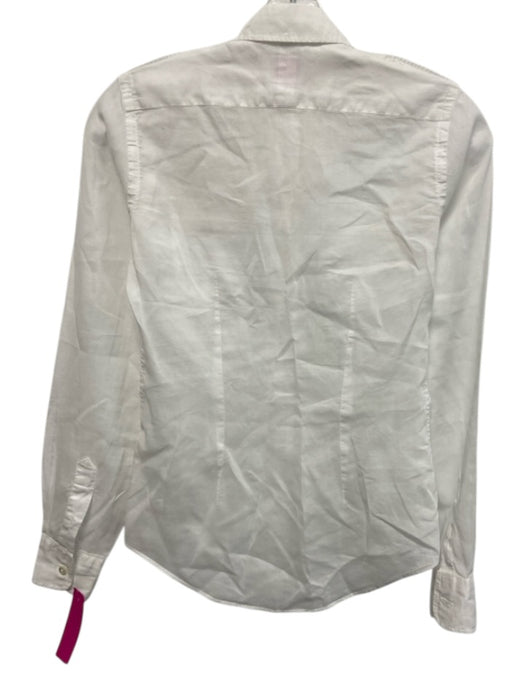 Ann Mashburn Size XS White No Fabric Tag Long Sleeve Button Up Collared Top White / XS