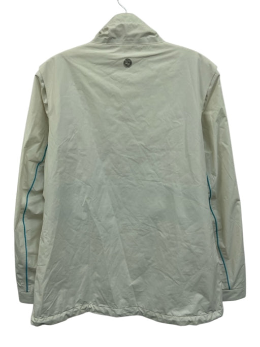 BMW Golfsport Size M White, Green, Blue Polyester Zip Up Stripe Athletic Jacket White, Green, Blue / M
