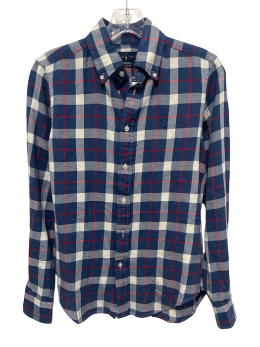 Ralph Lauren NWT Size XS Blue & White Cotton Blend Plaid Men's Long Sleeve Shirt Blue & White / XS