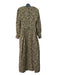 No Brand Size XS Gold & Black Long Sleeve Embroidered Jacquard Gown Gold & Black / XS