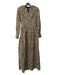 No Brand Size XS Gold & Black Long Sleeve Embroidered Jacquard Gown Gold & Black / XS