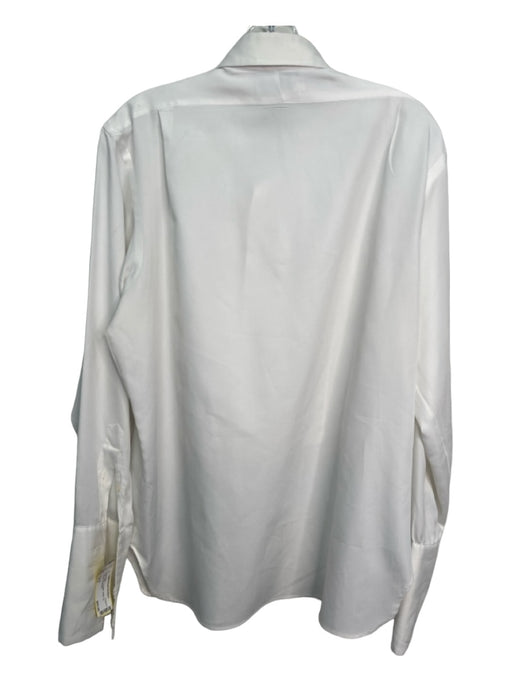 Givenchy Size 15.5 White Polyester Button Up Collared Long Sleeve White / 15.5